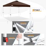 EAGLE PEAK E100/O100 Easy Setup 10x10 Straight Leg Pop Up Canopy Tent with 100 Sqft of Shade