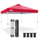 EAGLE PEAK 12x12 Pop Up Canopy Tent Instant Outdoor Canopy Easy Set - up Straight Leg Folding Shelter with Wheeled Bag, 8 Stakes, 4 Sand Bags, and 4 Ropes - Eagle Peak Canopy and Outdoor Products