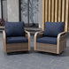 Modern Wicker Outdoor Glider Rocking Chair,2 Chairs, Brown/Gray