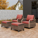 Modern Wicker Outdoor Glider Rocking Chair,2 Chairs 2 Ottomans, 4 Piece, Brown/Gray