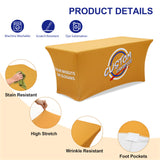 4/6/8ft Custom Printed Stretch Table Cover with Your Logo and Design