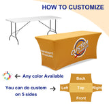 Custom Printed Stretch Table Cover with Your Logo and Design, 4/6/8ft