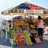 Easy Setup Straight Leg 10x10 Pop Up Canopy Tent Graphix Top w/ 100 sqft of Shade