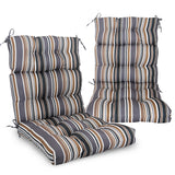 Tufted Outdoor/Indoor High Back Patio Chair Cushion, Set of 2, 46'' x 22''