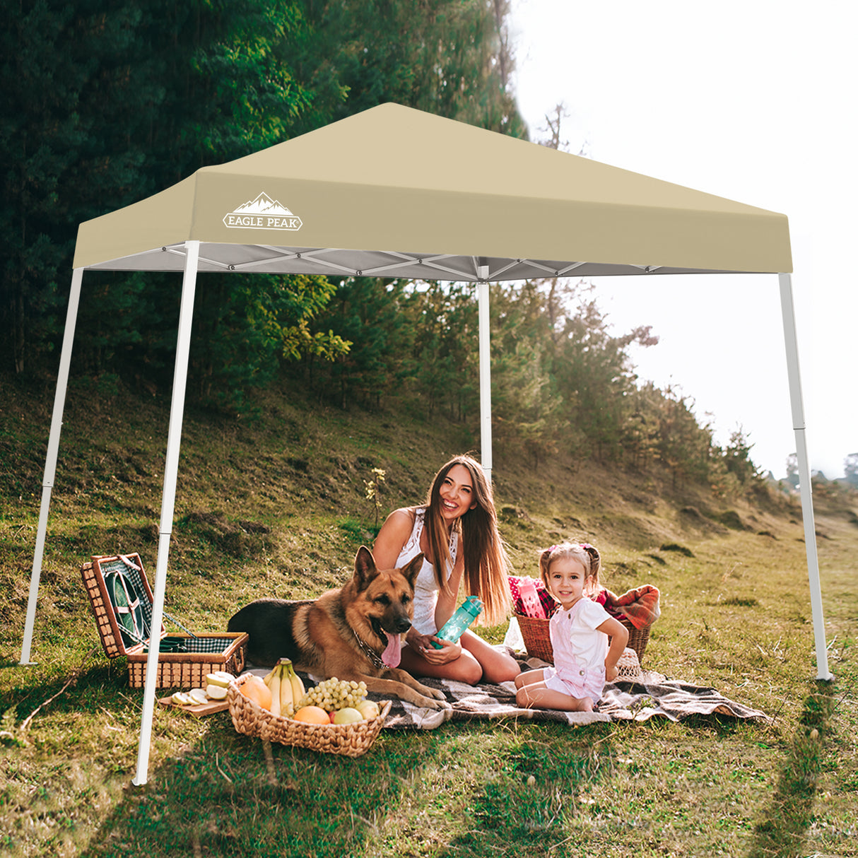 Slant Leg Pop up Canopy Tent, 10x10 Base 8x8 Top