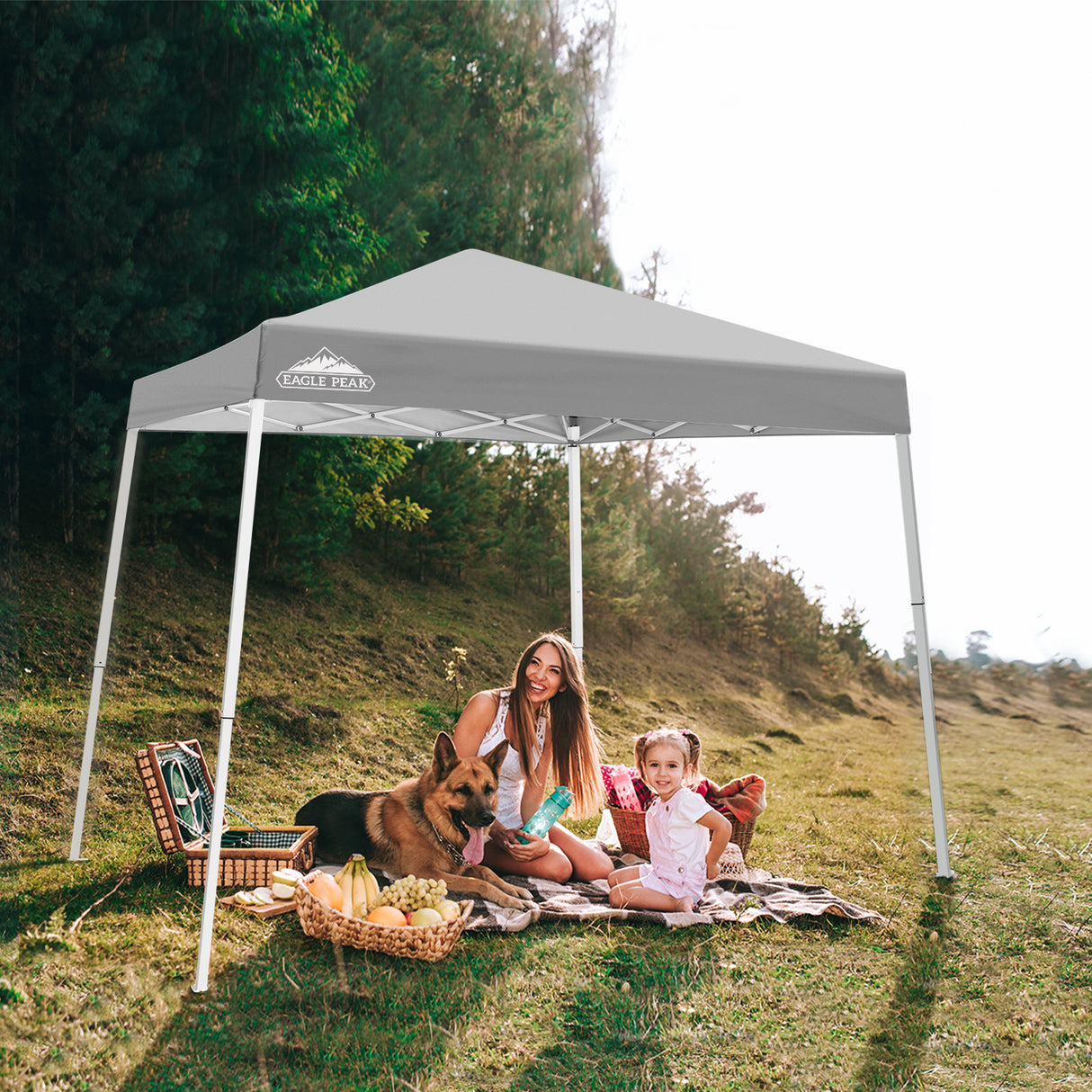 Slant Leg Pop up Canopy Tent, 10x10 Base 8x8 Top