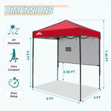 EAGLE PEAK Instant Pop Up Canopy with Adjustable Sun Wall 6x4 ft, Straight Lightweight Compact Portable Tent with Carry Bag - Eagle Peak Canopy and Outdoor Products