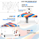 Easy Setup Straight Leg 10x10 Pop Up Canopy Tent Graphix Top w/ 100 sqft of Shade