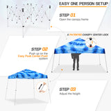 Slant Leg Pop up Canopy Tent, 10x10 Base 8x8 Top with SHADE GRAPHiX High Quality Digital Printed Top