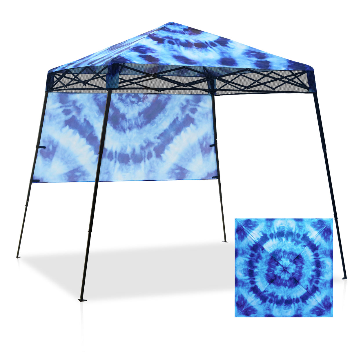 EAGLE PEAK 8x8 Pop Up Canopy Tent with Sidewall, 8x8 Base 6x6 Top