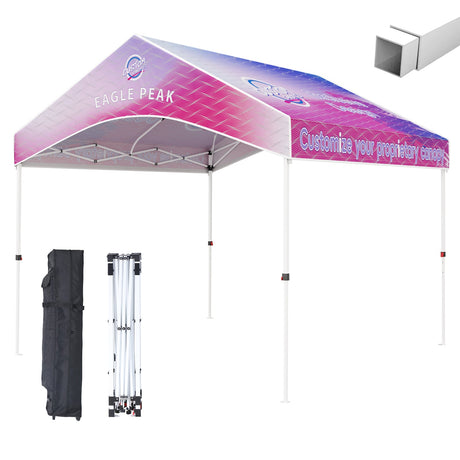 Alps Gable Roof custom Canopy Tent 10x10 with Logo, CLICK TO CONFIGURE - Package Prices Start at $489.99 - Eagle Peak