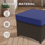 Azure Bay 2 Piece Wicker Patio Ottoman Set - Eagle Peak Custom Canopy Tent