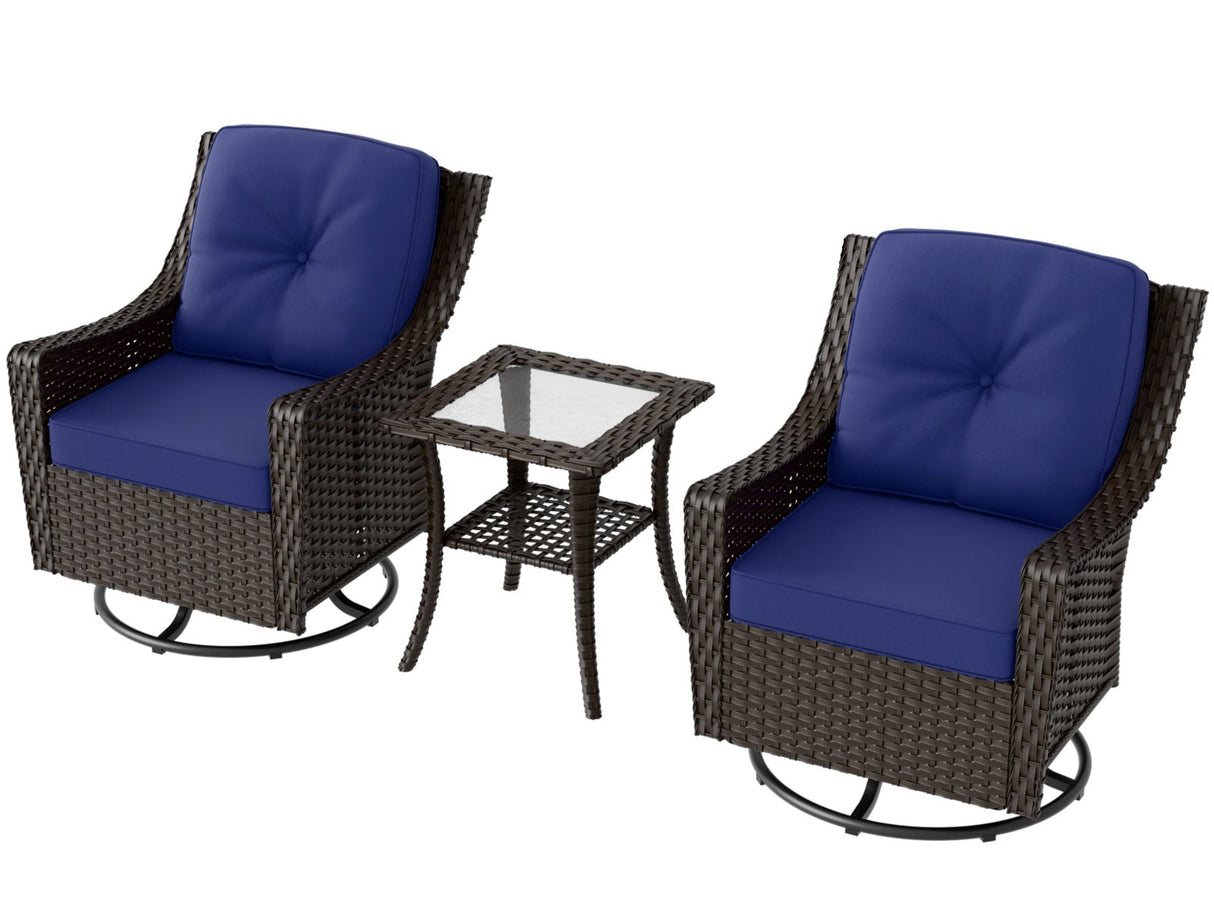 Azure Bay 3 Piece Outdoor Wicker Bistro Set - Eagle Peak Custom Canopy Tent