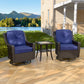 Azure Bay 3 Piece Outdoor Wicker Bistro Set - Eagle Peak Custom Canopy Tent