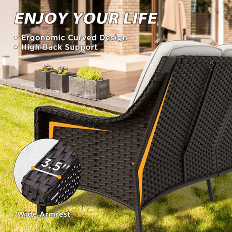 Azure Bay 3 Seat Outdoor Wicker Patio Sofa - Eagle Peak Custom Canopy Tent