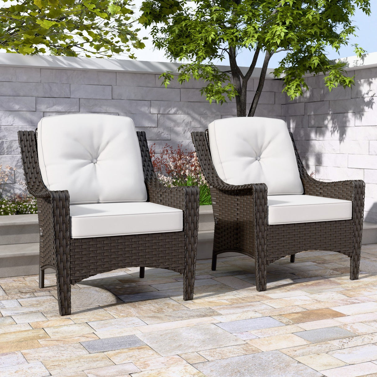 Azure Bay Set of 2 Outdoor Wicker Patio Chairs - Eagle Peak Custom Canopy Tent