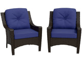 Azure Bay Set of 2 Outdoor Wicker Patio Chairs - Eagle Peak Custom Canopy Tent