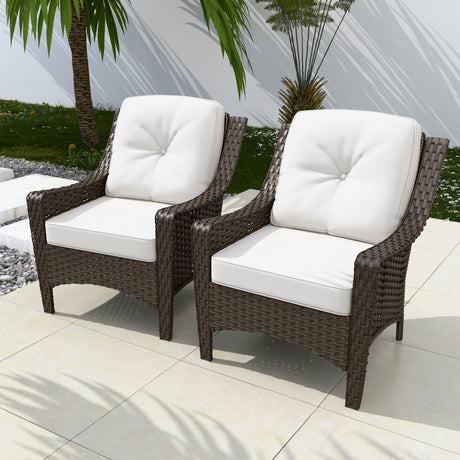 Azure Bay Set of 2 Outdoor Wicker Patio Chairs - Eagle Peak Custom Canopy Tent