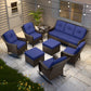 Azure Bay Wicker Outdoor Patio Furniture Set w/ Rocking Chairs, 8 Pieces - Eagle Peak Custom Canopy Tent