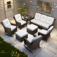 Azure Bay Wicker Outdoor Patio Furniture Set w/ Rocking Chairs, 8 Pieces - Eagle Peak Custom Canopy Tent