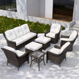 Azure Bay Wicker Outdoor Patio Furniture Set w/ Swivel Chairs, 8 Pieces - Eagle Peak Custom Canopy Tent