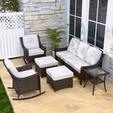 Azure Bay Wicker Outdoor Patio Furniture Set w/Single Chairs, 6 Pieces - Eagle Peak Custom Canopy Tent