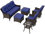 Azure Bay Wicker Outdoor Patio Furniture Set w/Swivel Chairs,Swivel Chairs - Eagle Peak Custom Canopy Tent