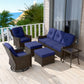 Azure Bay Wicker Outdoor Patio Furniture Set w/Swivel Chairs,Swivel Chairs - Eagle Peak Custom Canopy Tent