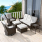 Azure Bay Wicker Outdoor Patio Furniture Set w/Swivel Chairs,Swivel Chairs - Eagle Peak Custom Canopy Tent