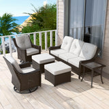 Azure Bay Wicker Outdoor Patio Furniture Set w/Swivel Chairs,Swivel Chairs - Eagle Peak Custom Canopy Tent