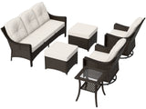 Azure Bay Wicker Outdoor Patio Furniture Set w/Swivel Chairs,Swivel Chairs - Eagle Peak Custom Canopy Tent