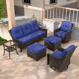 Azure Bay Wicker Outdoor Patio Furniture Set w/Swivel Chairs,Swivel Chairs - Eagle Peak Custom Canopy Tent