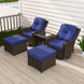 Azure Bay Wicker Outdoor Patio Furniture Set w/Swivel Rocking Chairs, 5 Pieces - Eagle Peak Custom Canopy Tent