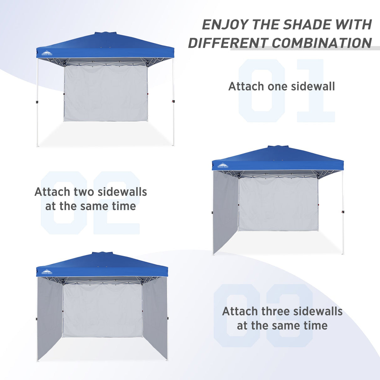 Canopy SunWall for E100 10x10 Straight Leg Pop Up Canopy, 1 Sidewall - Eagle Peak Custom Canopy Tent