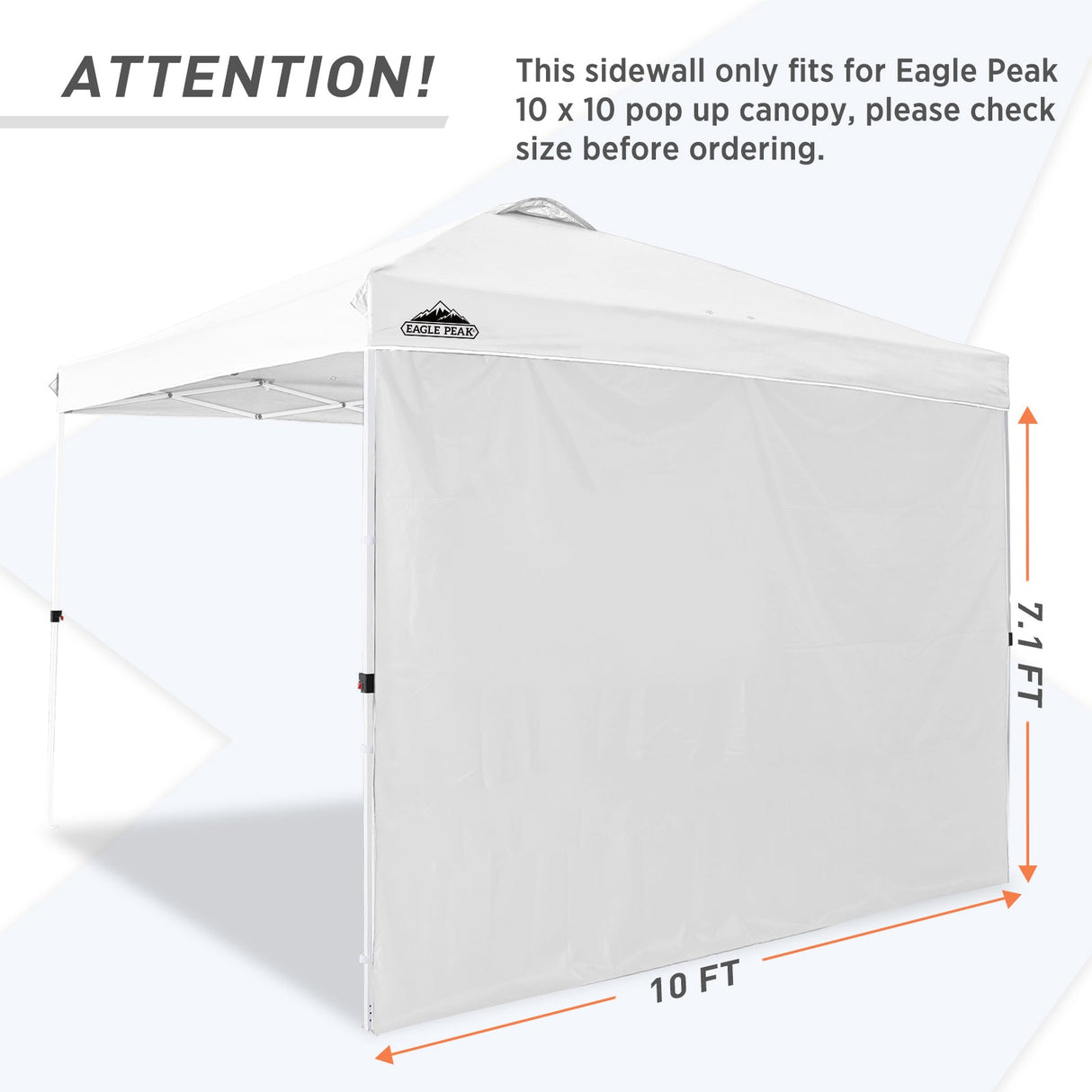 Canopy SunWall for E100 10x10 Straight Leg Pop Up Canopy, 1 Sidewall - Eagle Peak Custom Canopy Tent