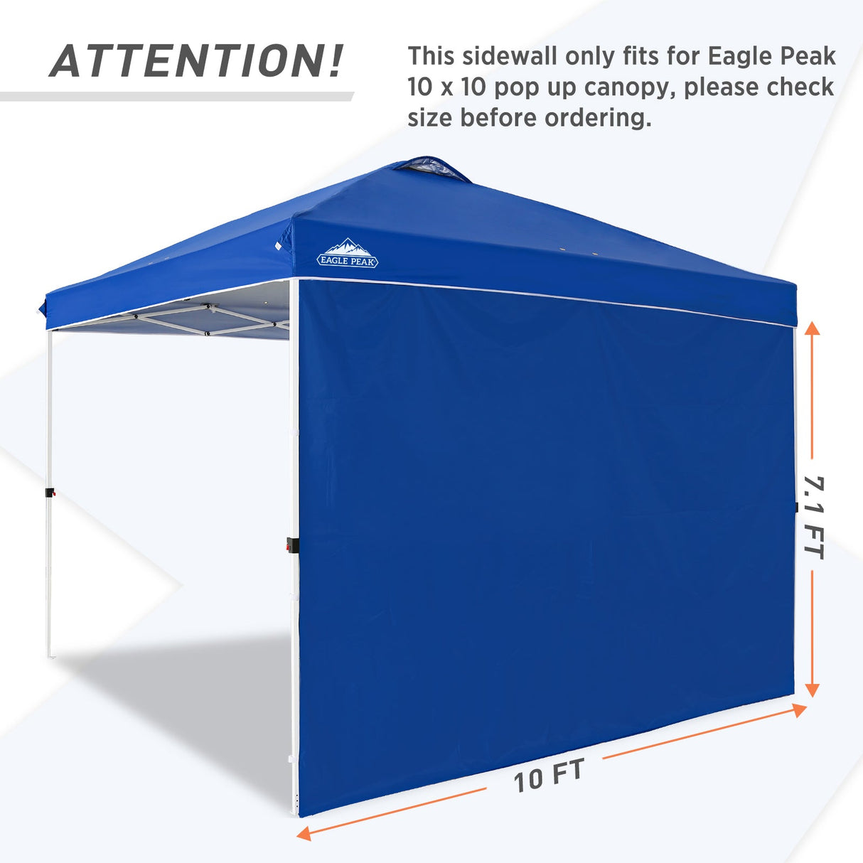 Canopy SunWall for E100 10x10 Straight Leg Pop Up Canopy, 1 Sidewall - Eagle Peak Custom Canopy Tent