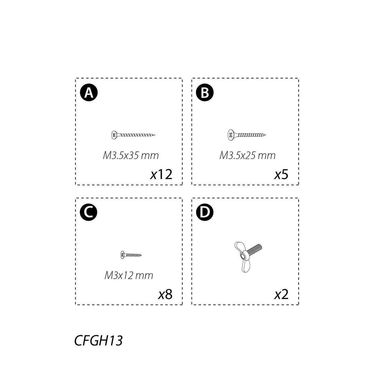 CFGH13 Part Screw Set - Eagle Peak Canopy and Outdoor Products