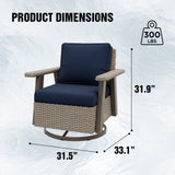Classic Wicker 360° Swivel Glider Chair, Set of 4, Beige/Beige, Red, Dark Blue, Tan, Black - Eagle Peak Custom Canopy Tent
