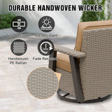Classic Wicker 360° Swivel Glider Chair, Set of 4, Beige/Beige, Red, Dark Blue, Tan, Black - Eagle Peak Custom Canopy Tent