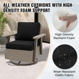 Classic Wicker 360° Swivel Glider Chair, Set of 4, Beige/Beige, Red, Dark Blue, Tan, Black - Eagle Peak Custom Canopy Tent