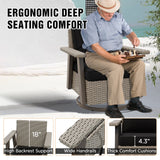 Classic Wicker 360° Swivel Glider Chair, Set of 4, Beige/Beige, Red, Dark Blue, Tan, Black - Eagle Peak Custom Canopy Tent