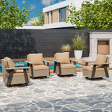 Classic Wicker 360° Swivel Glider Chair, Set of 4, Beige/Beige, Red, Dark Blue, Tan, Black - Eagle Peak Custom Canopy Tent