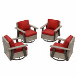 Classic Wicker 360° Swivel Glider Chair, Set of 4, Beige/Beige, Red, Dark Blue, Tan, Black - Eagle Peak Custom Canopy Tent