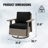 Classic Wicker 360° Swivel Glider Chair, Set of 4, Beige/Beige, Red, Dark Blue, Tan, Black - Eagle Peak Custom Canopy Tent