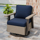 Classic Wicker 360° Swivel Glider Chair,Set of 1, Beige/Beige, Red, Dark Blue, Tan, Black - Eagle Peak Custom Canopy Tent
