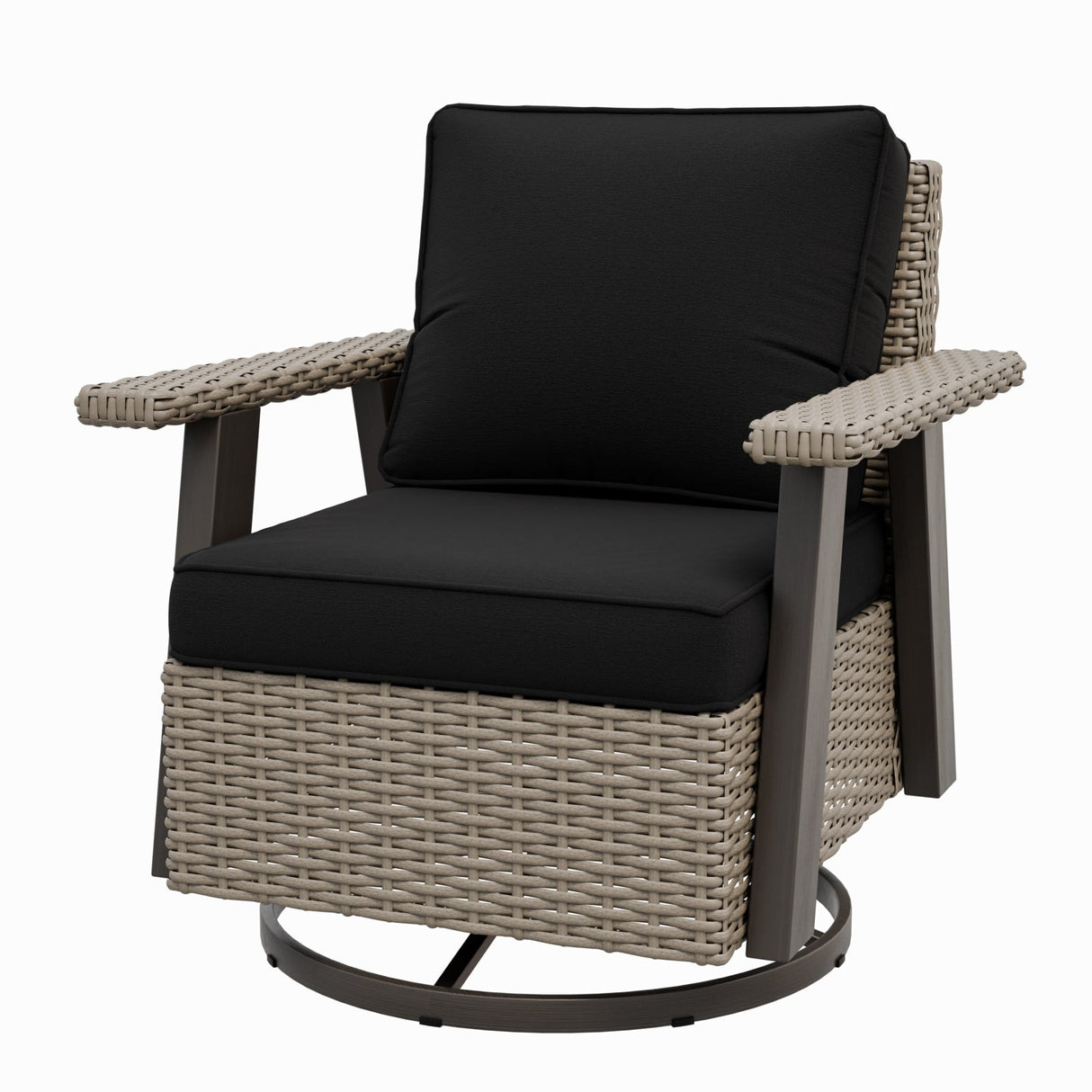 Classic Wicker 360° Swivel Glider Chair,Set of 1, Beige/Beige, Red, Dark Blue, Tan, Black - Eagle Peak Custom Canopy Tent