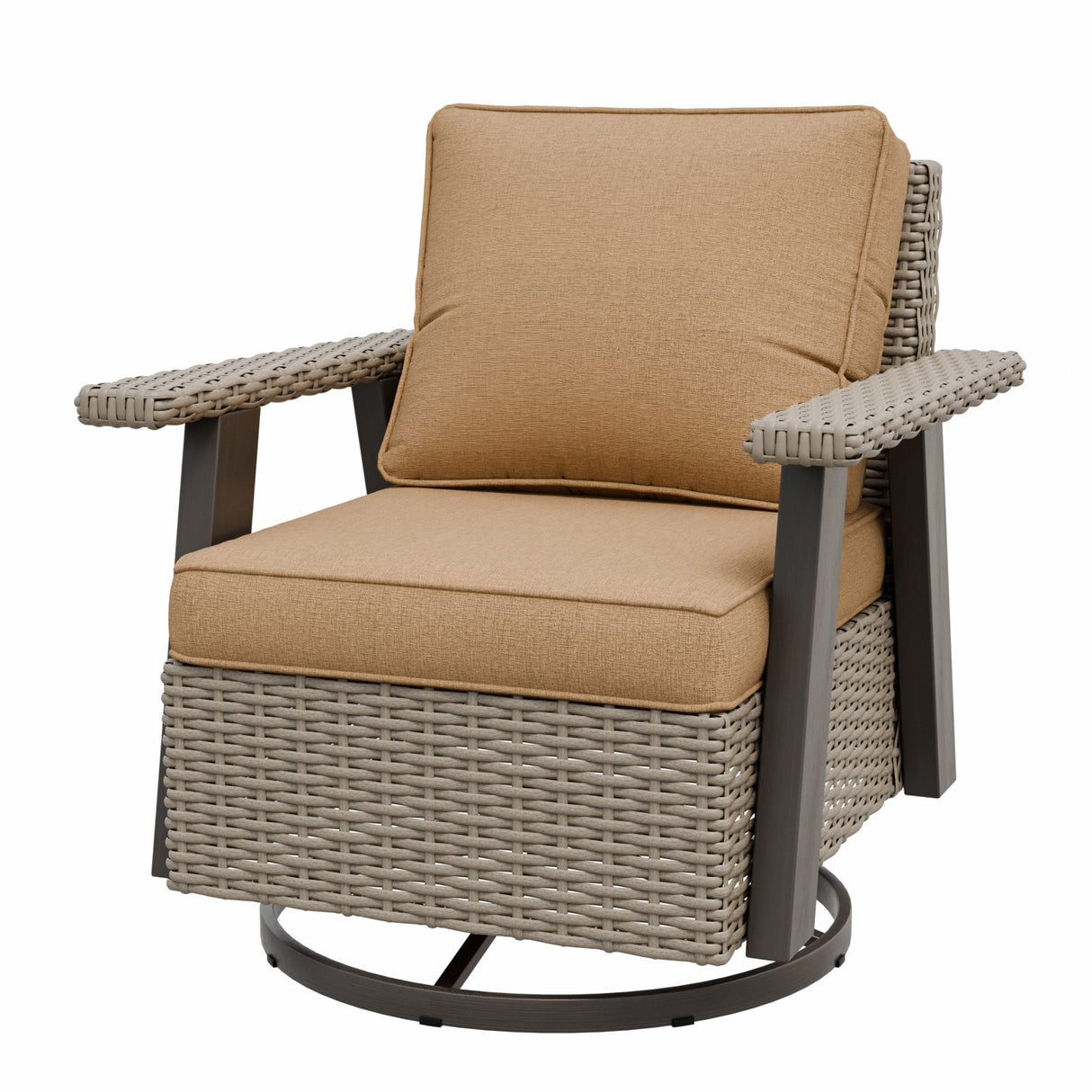 Classic Wicker 360° Swivel Glider Chair,Set of 1, Beige/Beige, Red, Dark Blue, Tan, Black - Eagle Peak Custom Canopy Tent