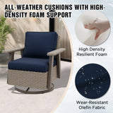 Classic Wicker 360° Swivel Glider Chair,Set of 2, Beige/Beige, Red, Dark Blue, Tan, Black - Eagle Peak Custom Canopy Tent