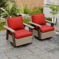 Classic Wicker 360° Swivel Glider Chair,Set of 2, Beige/Beige, Red, Dark Blue, Tan, Black - Eagle Peak Custom Canopy Tent