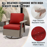 Classic Wicker 360° Swivel Glider Chair,Set of 2, Beige/Beige, Red, Dark Blue, Tan, Black - Eagle Peak Custom Canopy Tent